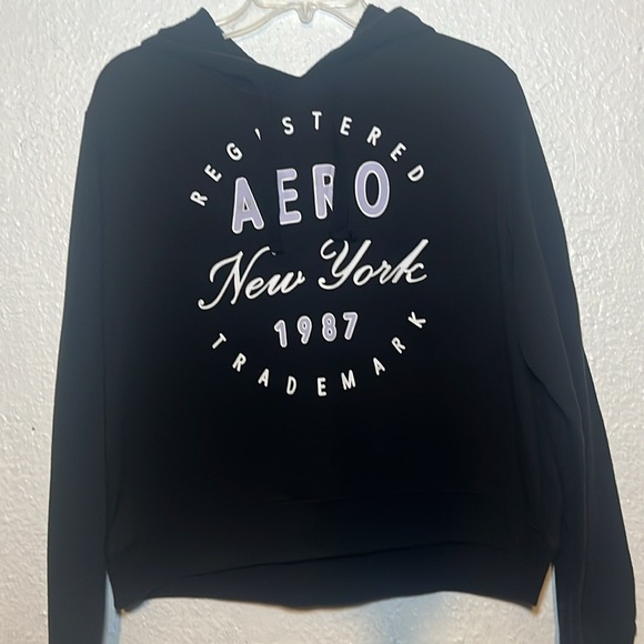 Aeropostale black hooded pullover sweater size XL - Picture 2 of 8